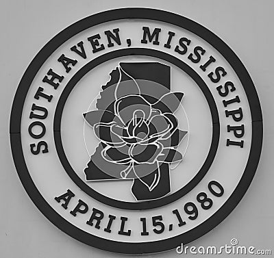 Southaven Mississippi State Seal Black Editorial Stock Photo