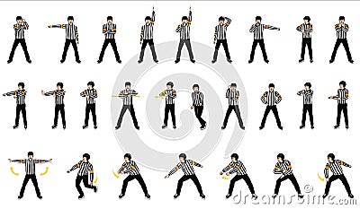 Icce hockey Officials or referee Signals Stock Photo