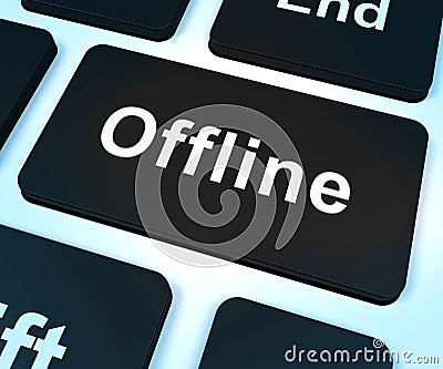 Offline Key Shows Internet Communication Status Disconnected Stock Photo