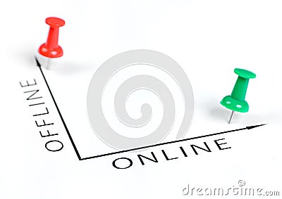 Offline and Online chart Stock Photo