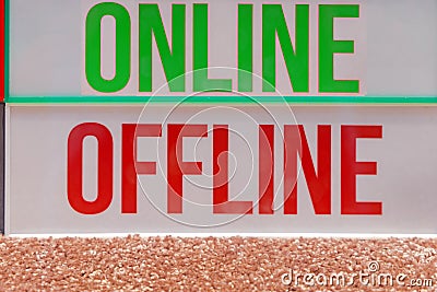 Offline Online Sign Stock Photo