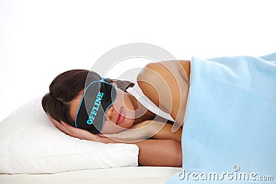 Offline sleeping woman Stock Photo