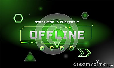 Offline twitch banner gamer style background Vector Illustration