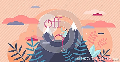 Offline vector illustration. Digital detox in flat tiny persons concept. Vector Illustration