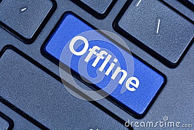 Offline word on computer keyboard Stock Photo