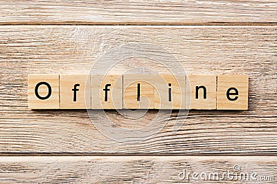 Offline word written on wood block. offline text on table, concept Stock Photo