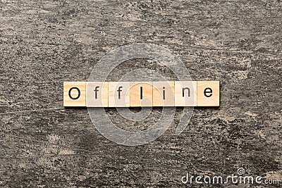 offline word written on wood block. offline text on table, concept Stock Photo