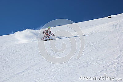 Offpiste skiing Stock Photo