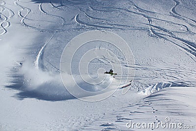 Offpiste skiing Stock Photo