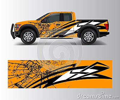 Offroad vehicle wrap design vector. Pickup truck decal wrap design vector Vector Illustration