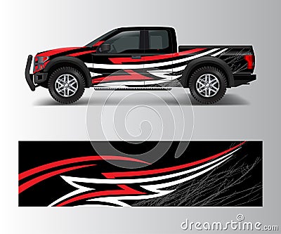 Offroad vehicle wrap design vector. Pickup truck decal wrap design vector Vector Illustration