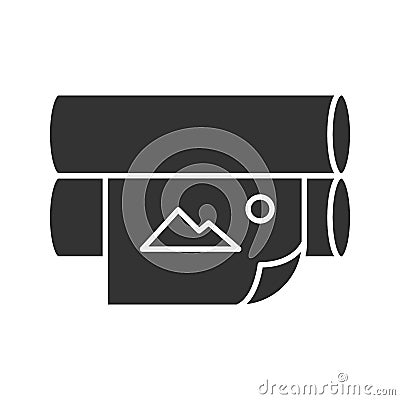 Offset printer glyph icon Vector Illustration