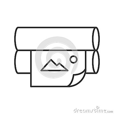 Offset printer linear icon Vector Illustration