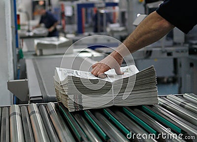 Offset Printing industry Editorial Stock Photo