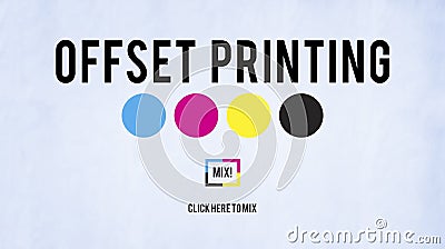 Offset Printing Process CMYK Cyan Magenta Yellow Key Concept Stock Photo