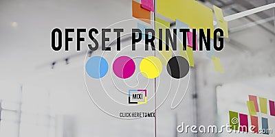 Offset Printing Process CMYK Cyan Magenta Yellow Key Concept Stock Photo