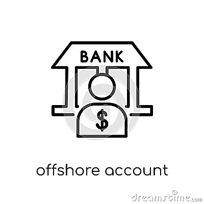 Offshore account icon. Trendy modern flat linear vector Offshore Vector Illustration