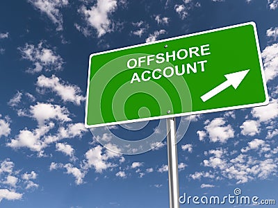 Offshore account traffic sign Stock Photo