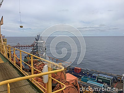 Offshore cargo operations Stock Photo