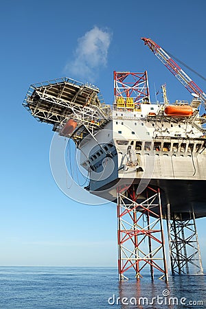 Offshore construction platform Stock Photo