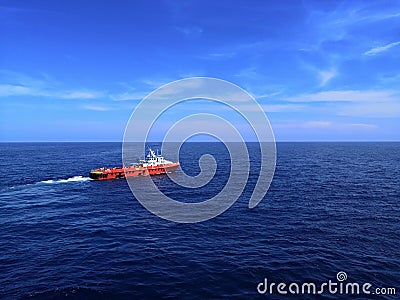 Offshore crew boat at open sea Editorial Stock Photo