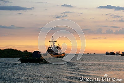 Offshore Crewboat Stock Photo