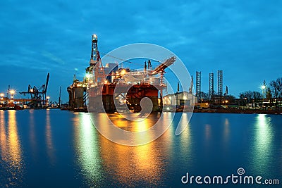 Offshore drilling in Poland Stock Photo