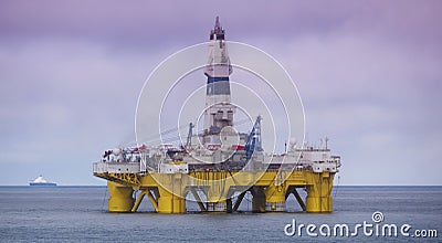 Offshore drilling rig in Gulf of Mexico, petroleum industry Stock Photo