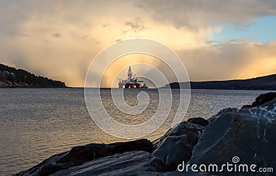 Offshore oil platform Stock Photo