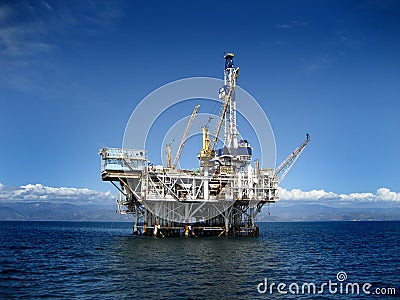 Offshore Oil Rig Drilling Platform Stock Photo