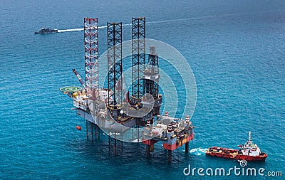 Offshore oil rig drilling platform Editorial Stock Photo