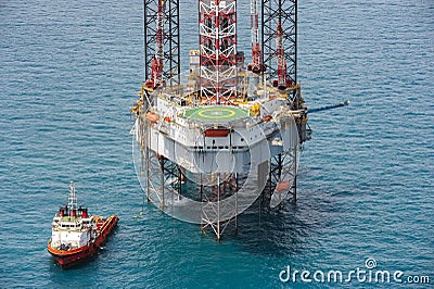 Offshore oil rig drilling platform Stock Photo