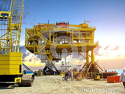 Rig platform during construction Editorial Stock Photo