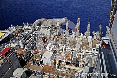 Offshore Platform Deck Area Stock Photo