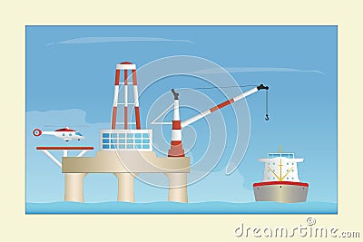 Offshore platform Vector Illustration