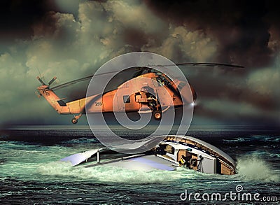 Offshore rescue Stock Photo