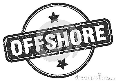 offshore stamp. offshore round grunge sign. Vector Illustration