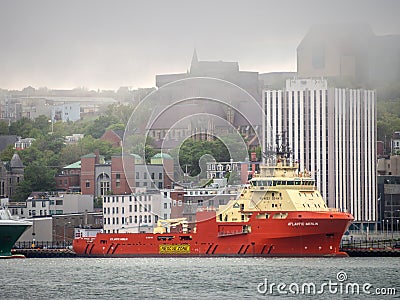 Offshore vessel At Harbor Editorial Stock Photo