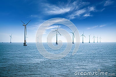 Offshore wind farm Stock Photo