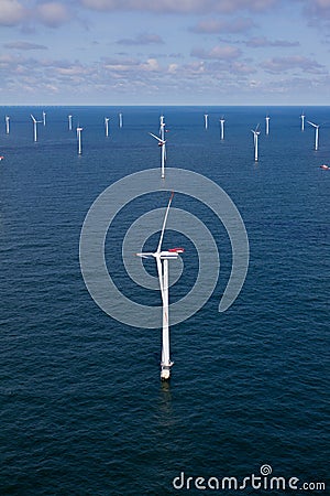 Offshore windfarm Stock Photo