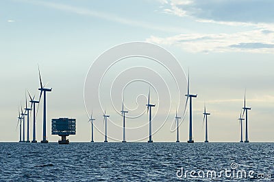 Offshore windfarm Lillgrund Editorial Stock Photo