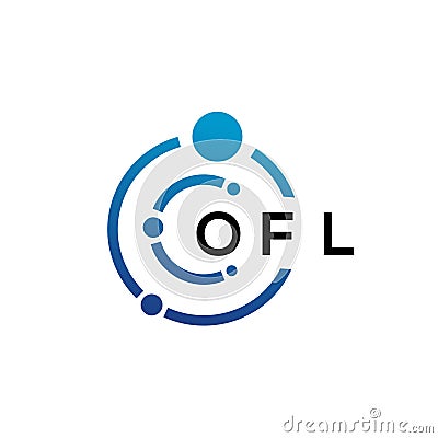 OFL letter technology logo design on white background. OFL creative initials letter IT logo concept. OFL letter design Vector Illustration