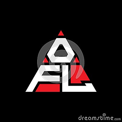 OFL triangle letter logo design with triangle shape. OFL triangle logo design monogram. OFL triangle vector logo template with red Vector Illustration