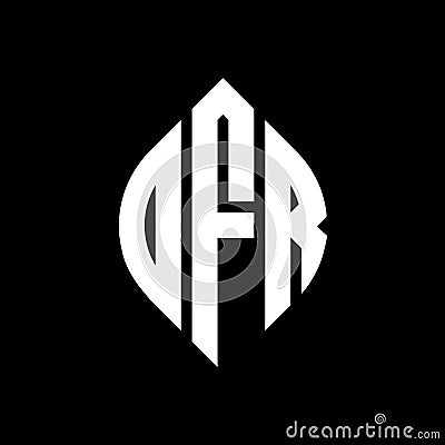 OFR circle letter logo design with circle and ellipse shape. OFR ellipse letters with typographic style. The three initials form a Vector Illustration