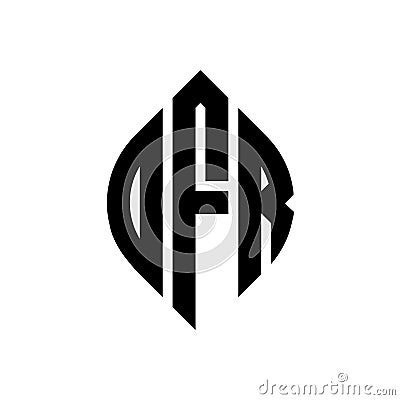 OFR circle letter logo design with circle and ellipse shape. OFR ellipse letters with typographic style. The three initials form a Vector Illustration