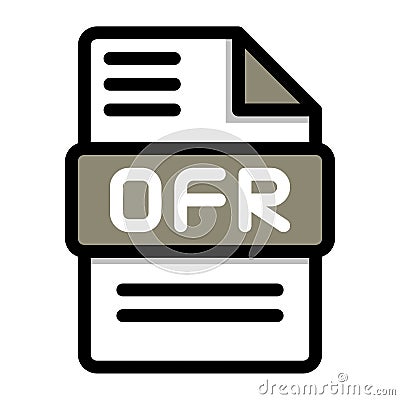 Ofr file icon. flat audio file, icons format symbols. Vector illustration. can be used for website interfaces, mobile applications Vector Illustration