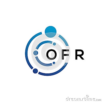 OFR letter technology logo design on white background. OFR creative initials letter IT logo concept. OFR letter design Vector Illustration