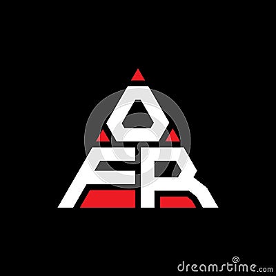 OFR triangle letter logo design with triangle shape. OFR triangle logo design monogram. OFR triangle vector logo template with red Vector Illustration