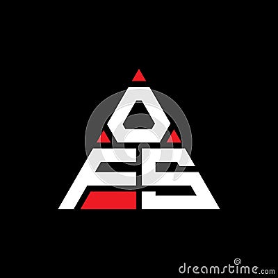 OFS triangle letter logo design with triangle shape. OFS triangle logo design monogram. OFS triangle vector logo template with red Vector Illustration