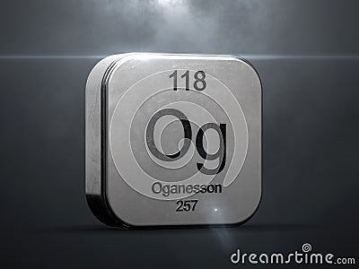 Oganesson element from the periodic table Stock Photo